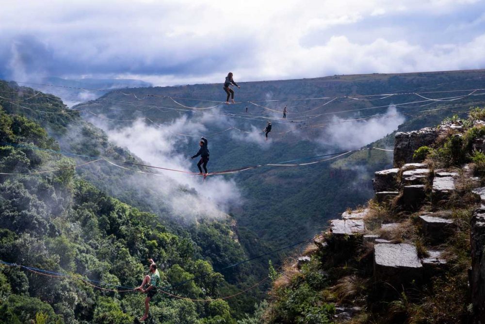 Highlining in South Africa at Mayhem Mountain Festival