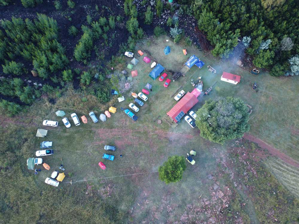 aerial view of Mayhem Mountain Adventures Festival