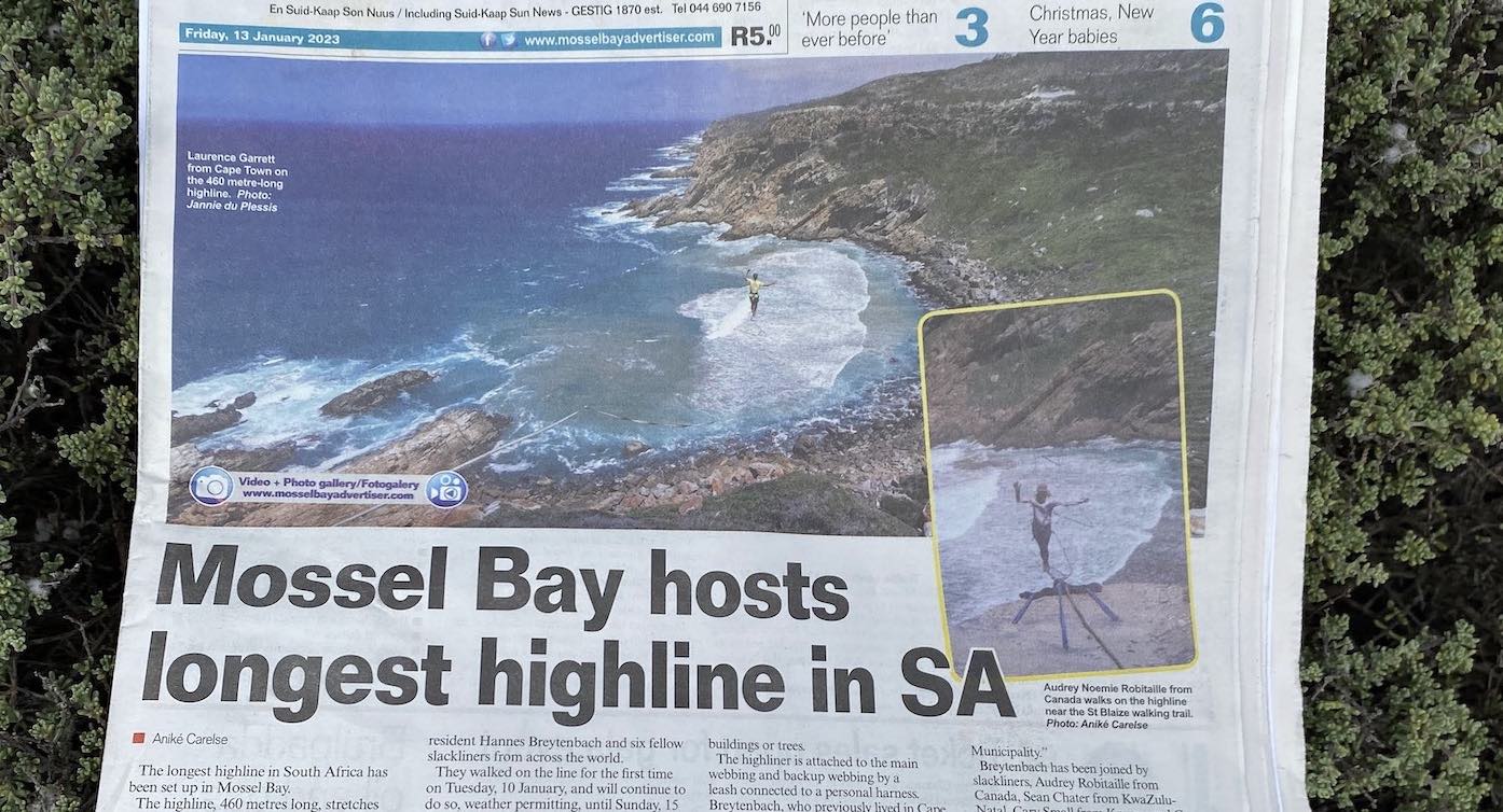 Mossel Bay article on the highline project