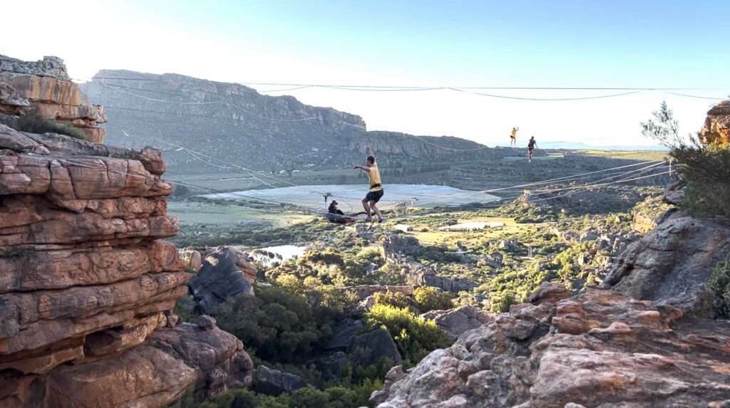 Four highliners in rocklands