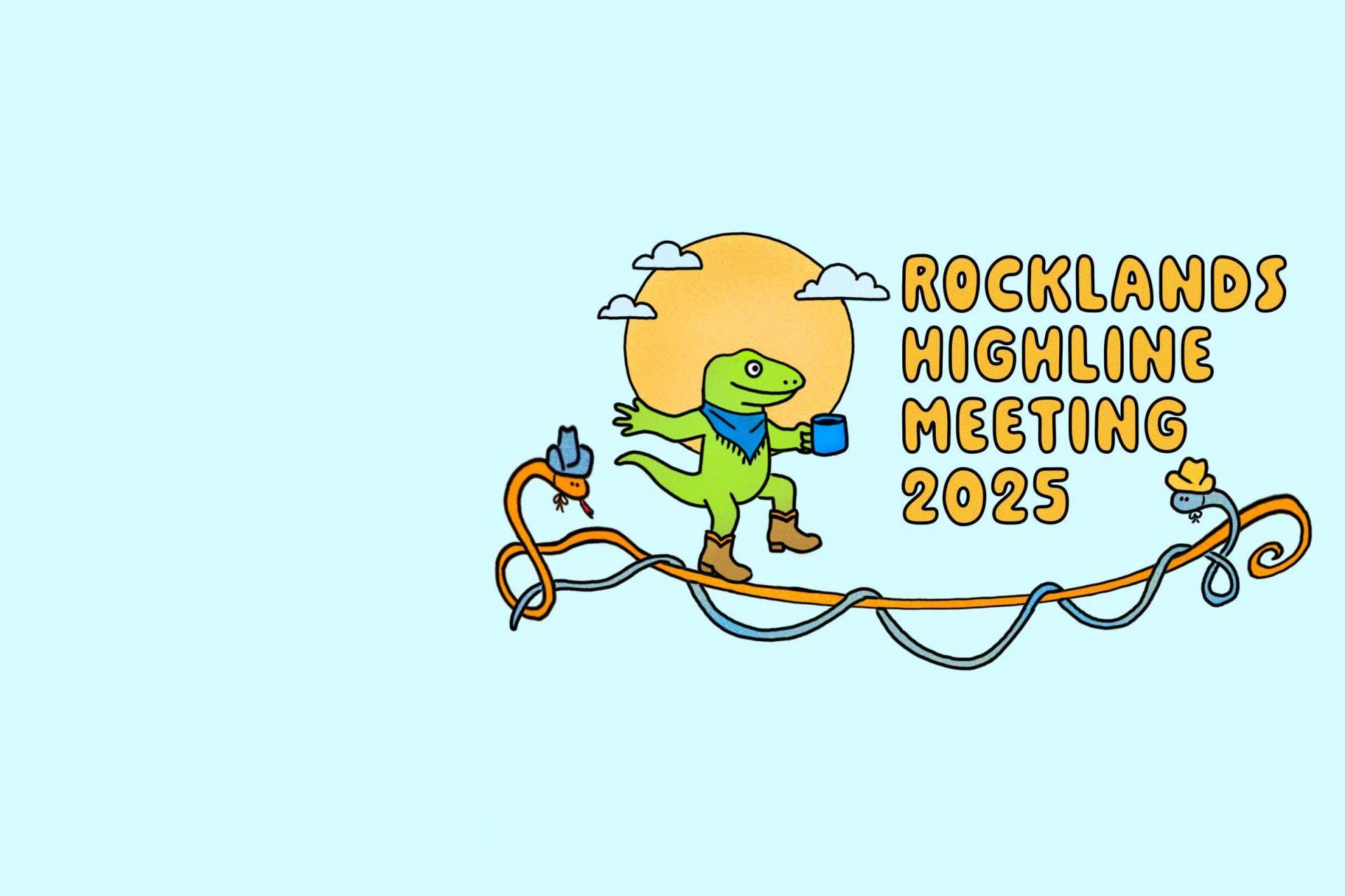 Illustration of Rocklands Highline Meeting Poster
