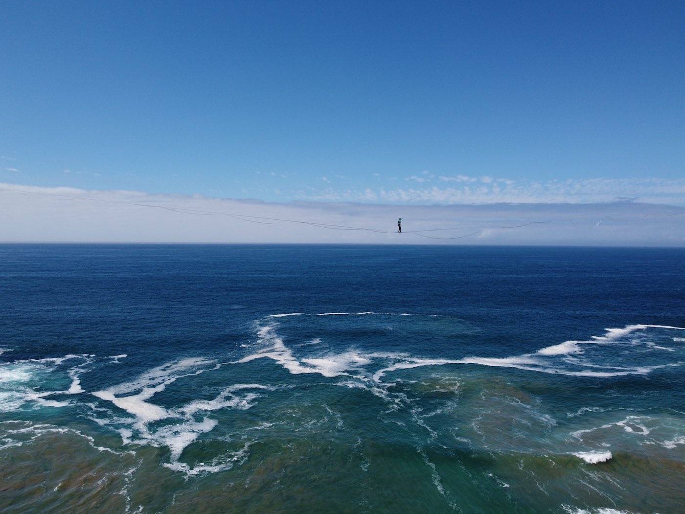 Highline over the ocean in Mossel Bay